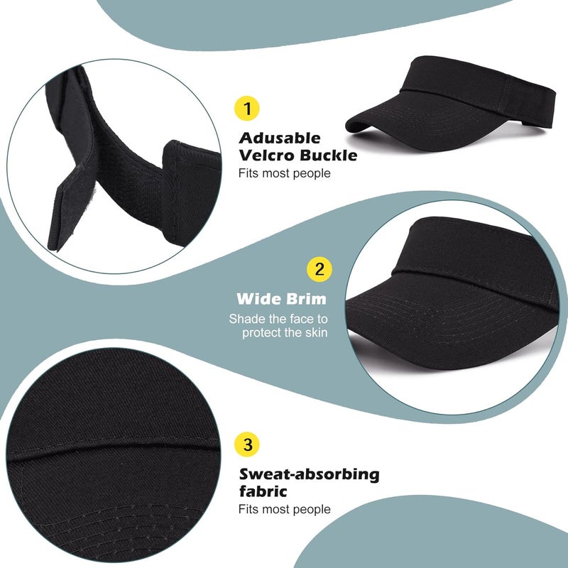 Zando Sun Visor Hats for Women - Sports Quick Dry Adjustable Unisex Cap for Golf Tennis Pickleball Vacation Outfit for Beach - Image 4